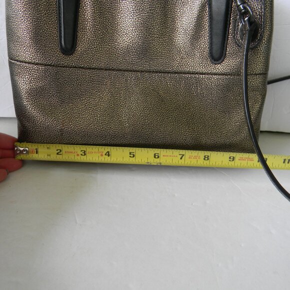 Coach 33619 Mini Borough Chain Bag Metallic Bronze Gunmetal Turnlock CROSSBODY - Picture 4 of 12
